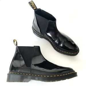 Dr. Martens Black Patent Leather Bianca Pointed Toe Chelsea Boot Women's…